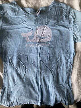 Patagonia Light Blue "Live Simply" Whale Tee